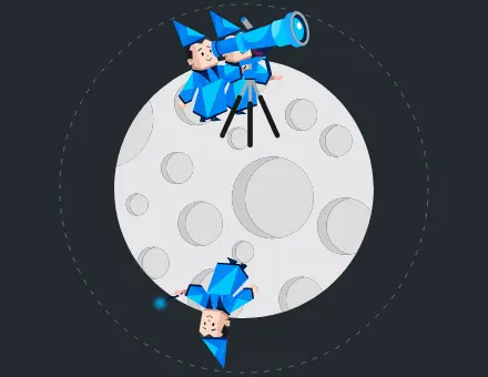 Cartoon Illustration Guys On The Moon animation preview