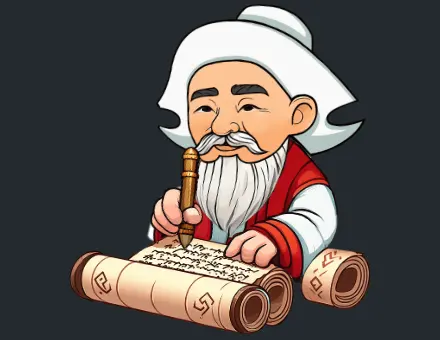 Character Old Man Writing Letter Lottie animation preview